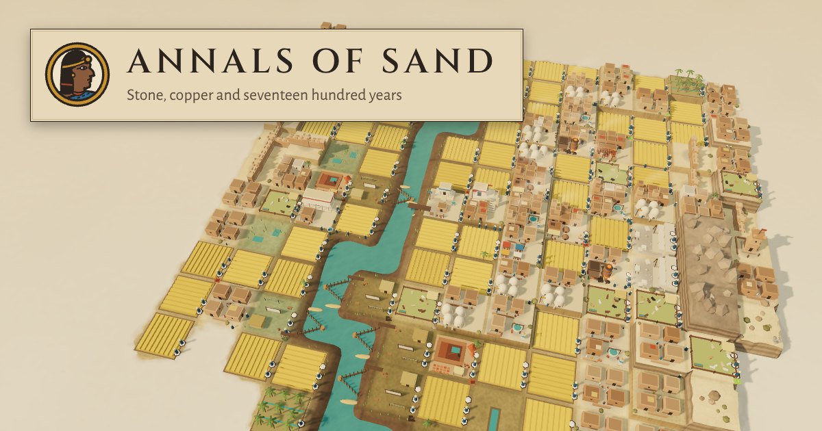 The town on its river, and the nameplate Annals of Sand.
